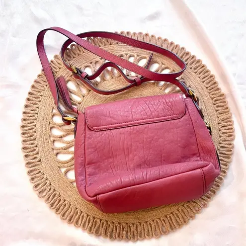 Oryany Mauve Pink Pebbled Leather Tassel Crossbody Bag