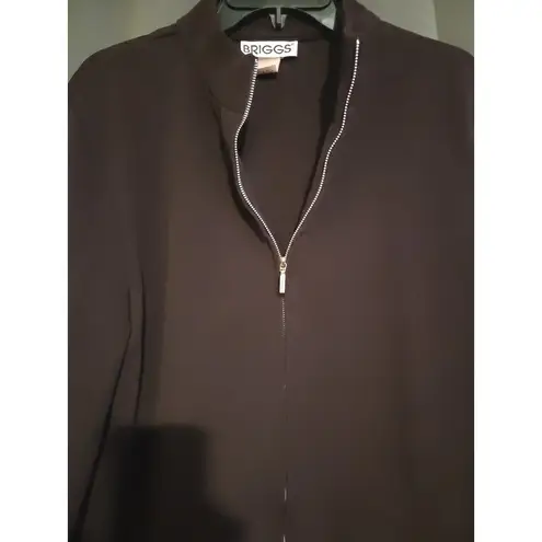 Briggs New York Briggs Large Brown Jacket Zipper Sport, Career Woman Polyester Spandex, Business