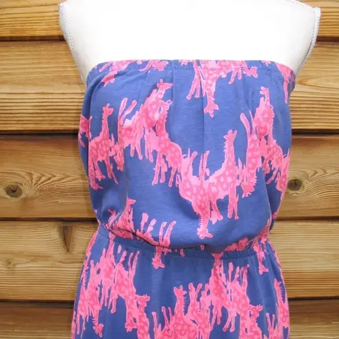 Lilly Pulitzer Windsor Giraffe Print Pima Cotton Dress Blue