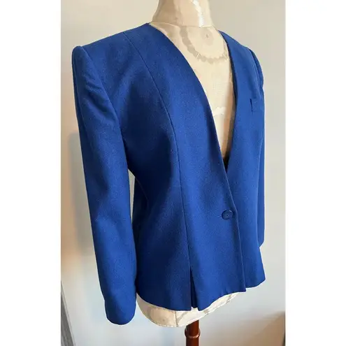 Sasson Women's Royal Blue Wool Blend Blazer Size 8/9