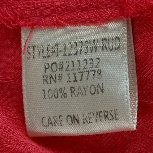 Lovestitch Kimono Top Womens S Red Floral Textured Flowy Tie Front Boho Beachy