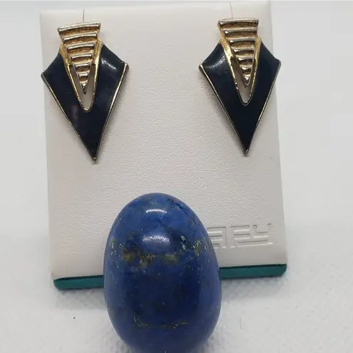 Vintage Blue  & Gold Earrings