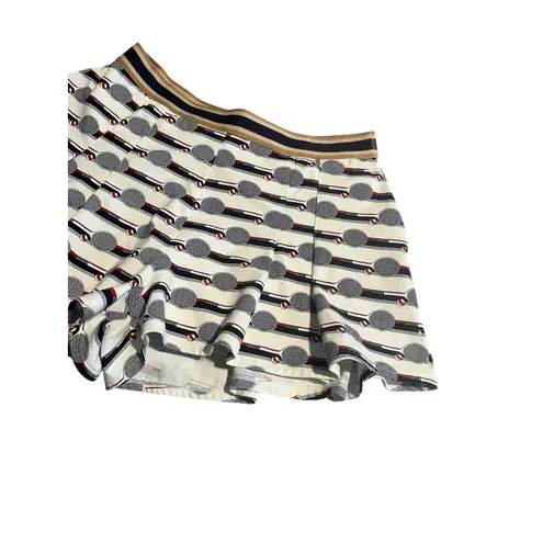 The Upside Skort Womens L Red White Blue Pleated Tennis Print Short Lined Skirt Size L