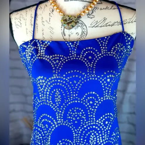 Vintage Blue Patra , Sequined Embellished Gown - Size 14