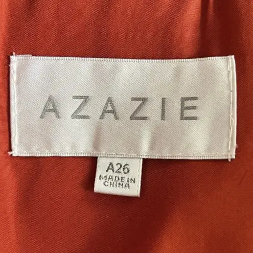 Azazie NWT Berdie Halter Wide Leg Chiffon Paprika Orange Bridesmaid Jumpsuit