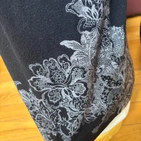 Y2K Black Whimsigoth Rhinestone Embellished Sweater with Square Neckline Size M