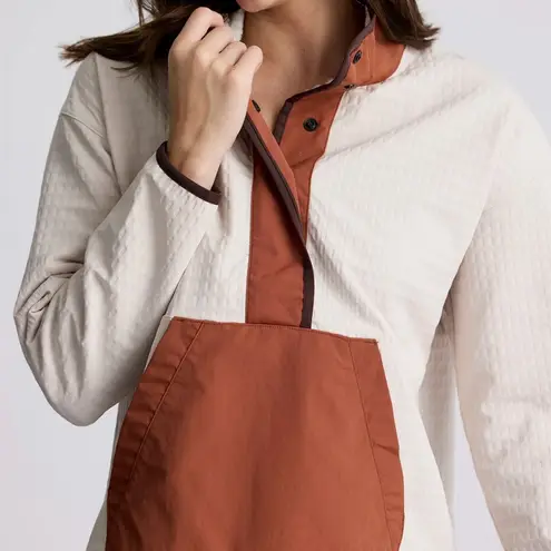 Free Fly Apparel Women's Gridback Fleece Snap Pullover Stone Size XL $148