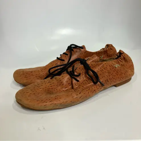Nancy Bird Morton flats lace up brown leather casual boho neutral womens size 42