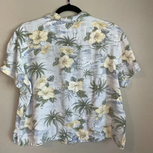 Vintage Island Traders Hawaiian Shirt Women’s XL Short Sleeve All Over Print