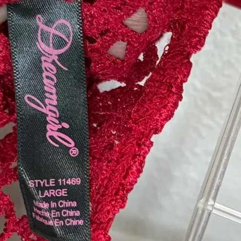 Dreamgirl womens Venice Embroidery Lace Cropped Bustier and Lace Skirt Set Large