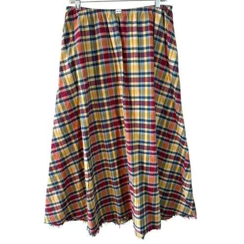 Rat Boi Dream Skirt in Crimson Tartan Size Large Casual Cotton Maxi Red