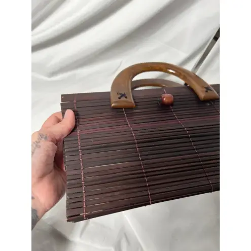 Vintage Brown Bamboo‎ Unbranded Satchel Handbag