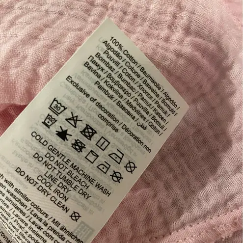 VERO MODA  Size L Soft Pink Cotton Gauze Open Back Ruffle Sleeve Tank Top