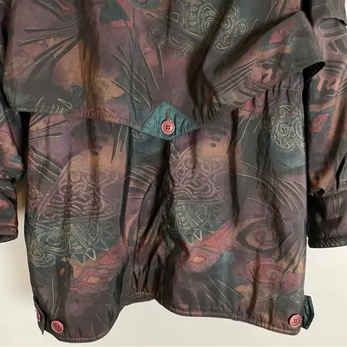 Vintage 90s Coat Women Forecaster of Boston Jacket Abstract Pattern Size Medium