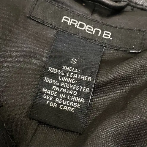 Arden B Black 100% Genuine Leather Moto Jacket S