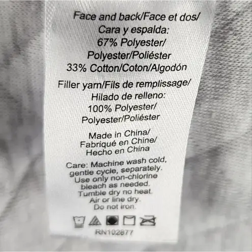 NWT Daydream by Berkshire Quilted Robe Light Grey Pockets Cotton Blend Size L Size L