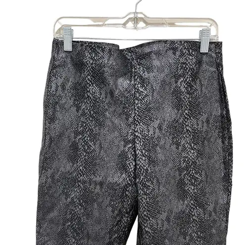 INC International Concepts Snake Print Skinny Legging Pants Silver Black Size 10