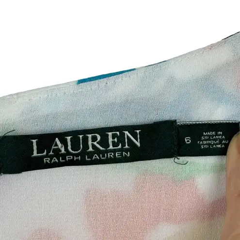 Lauren Ralph Lauren Purple Multi Paisley Faux Wrap Midi Crepe Dress Size 6 Job