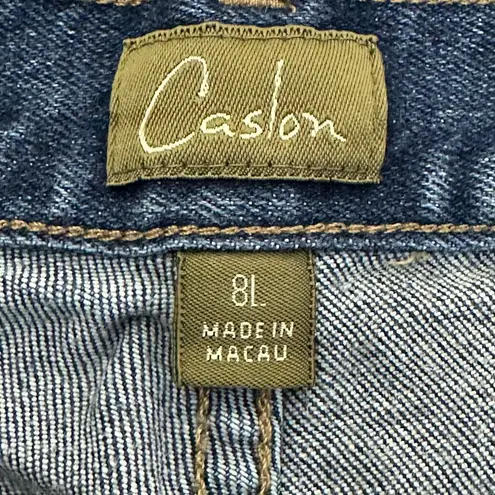 Caslon Denim Shorts Womens 8L Dark Wash Frayed Hem High Risue Casual 90s Y2K