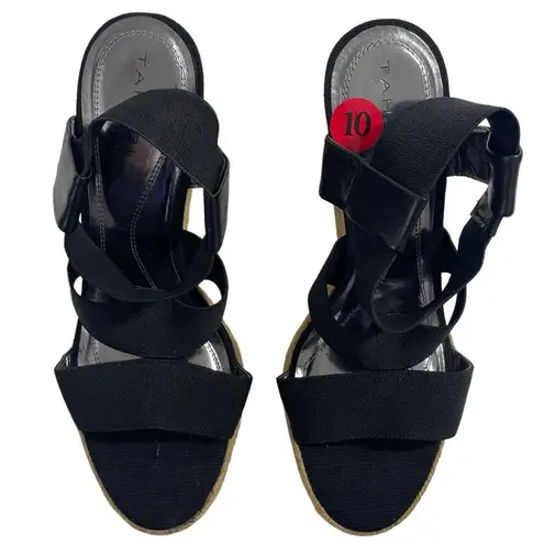 Tahari NEW Wiley Caged Stretch Espadrille Wedge Sandals Size 10 Shoes