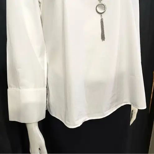 CELINE Authentic Elegant Phoebe Philo Poplin White Blouse