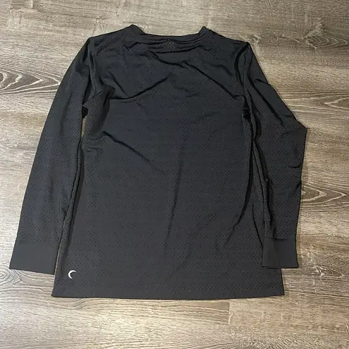 Zyia Women’s Black Chill Top Long Sleeve Shirt Mesh Size Large