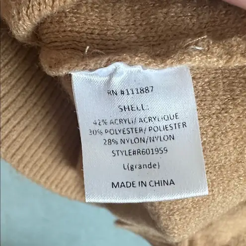 Rokoko Camel Collared Short Sleeve Knit Sweater Top Brown Size L