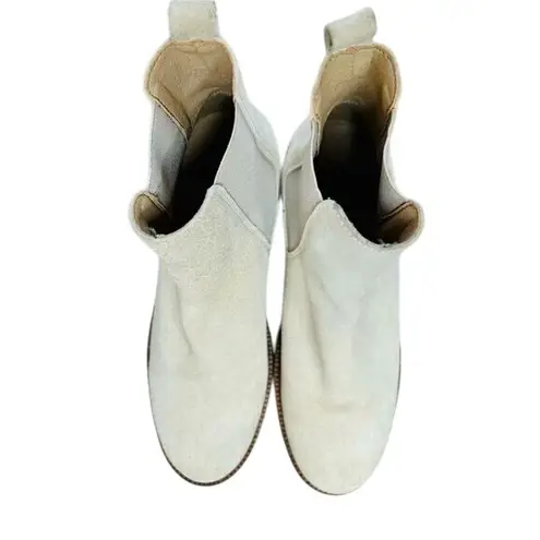 Enzo Tesoti Chelsea Cream Vegan Suede Leather Boots 40 Womens 9.5 Vanilla Girl