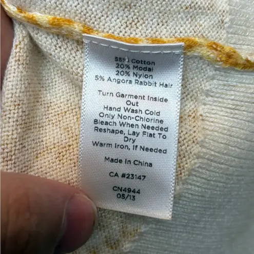 Talbots  Cotton Angora Blend Golden Yellow cheetah leopard Cardigan Sweater Small - Image 12