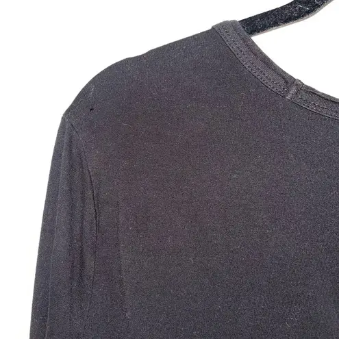 Alexander Wang T by Black Pocket Crewneck Long Sleeve Tee