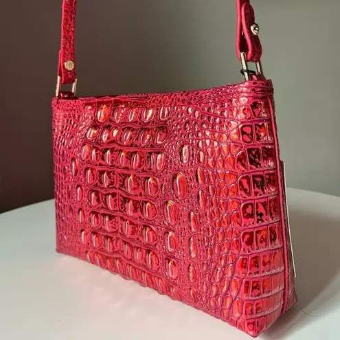 Brahmin Lorelei Shoulder Bag Red Dragon Melbourne Croc Embossed Leather NWT