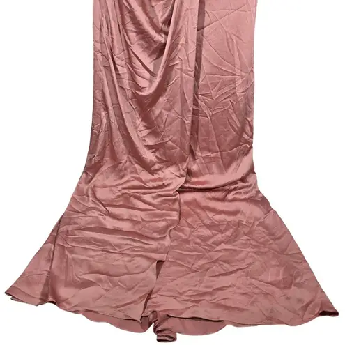 Dessy Collection One Shoulder Ruched Empire Waist Bridesmaid Formal Gown 16 3111 Pink