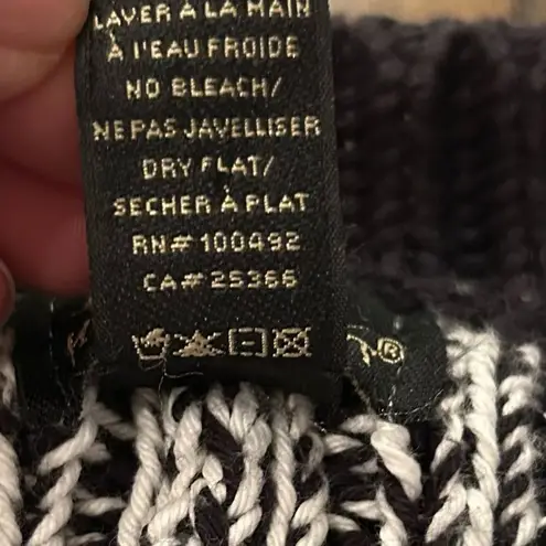 Pure Brand Black White English Handmade Cotton Cardigan Sweater Medium Large