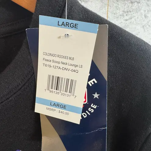 Genuine Merchandise NWT! Women’s Colorado Rockies Baseball black crew neck sweatshirt Large