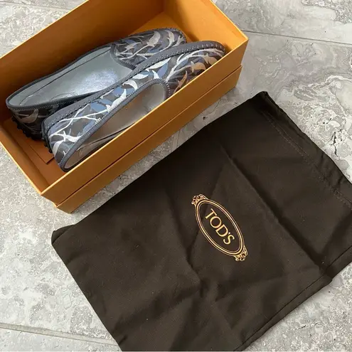 Tod's Tod’s Tess Patterned Slip-On Flats, Antracite Size EU 37.5 New in Box +DustBag