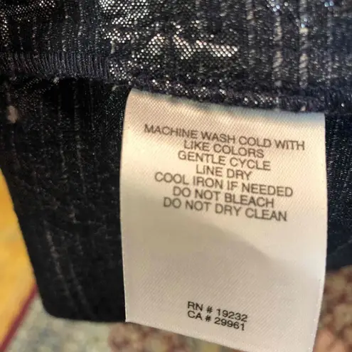 Alfred Dunner navy/Silver Printed Collared Jacket Long Sleeve Womens Size 18 Silver