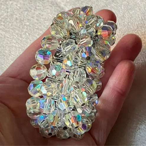 Vintage Aurora Borealis Cha Cha Expansion Stretch Bracelet Crystal AB Japan MCM Multiple