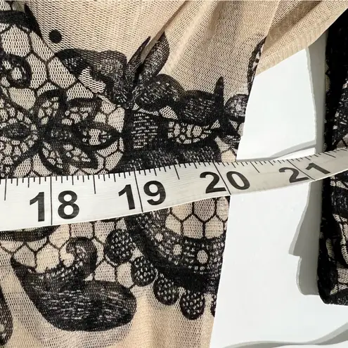 INC International Concepts Black Lace Illusion Top Size L Gothic Romance Size L