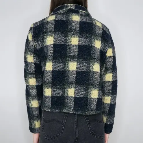 Vintage 80s Skoozi Plaid Cropped Teddy Jacket