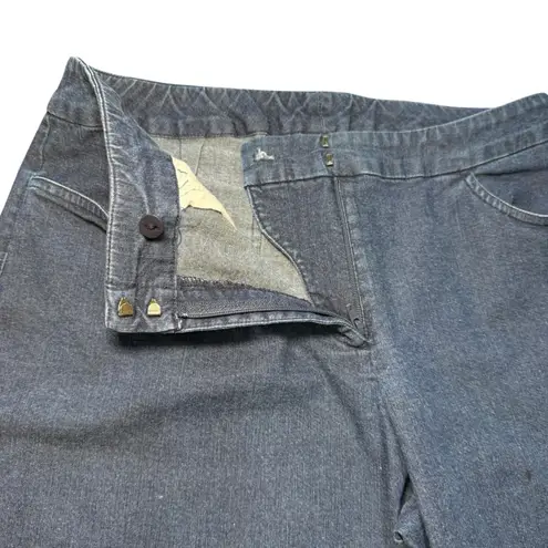 Eileen Fisher  Jeans Womens Small Blue Denim Wide Leg Trouser Pants USA Made