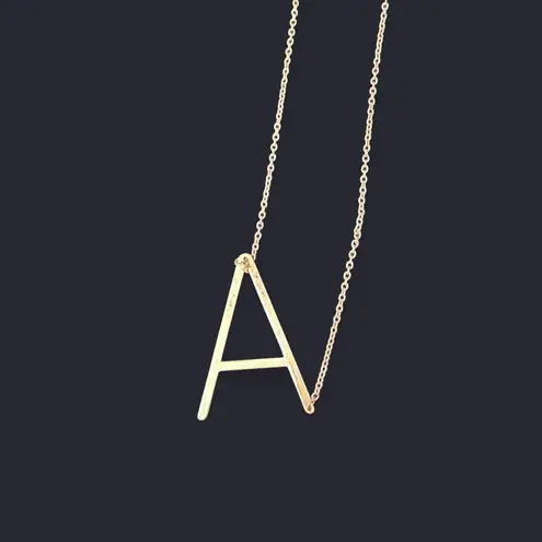Initial Letter “A” gold minimalist necklace