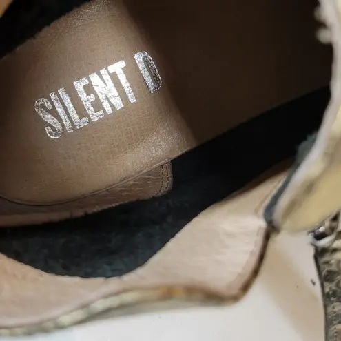 SILENT D Anthro OHMY Booties EU 38 US 7.5 Gold Leather Snakeskin Zipper Ankle