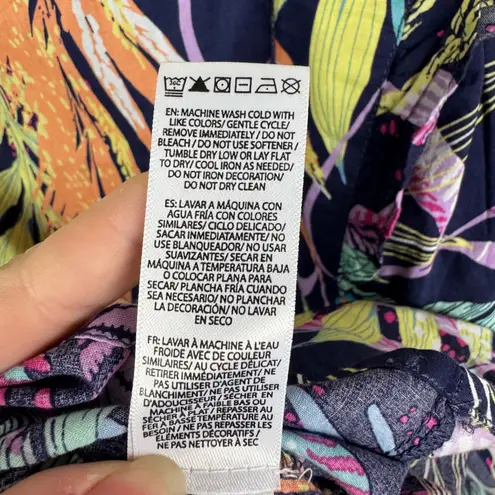 NWT Beach Lunch Lounge Alicia Tie Back Midi Dress XXL Multicolor Tropical Resort Blue