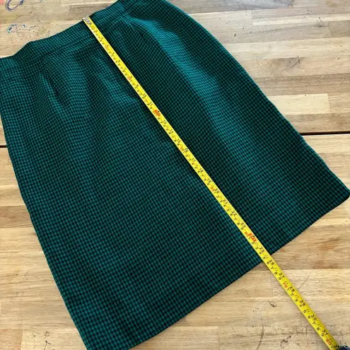 Jones Wear Vintage Green And Black Check Houndstooth Pencil Skirt 12