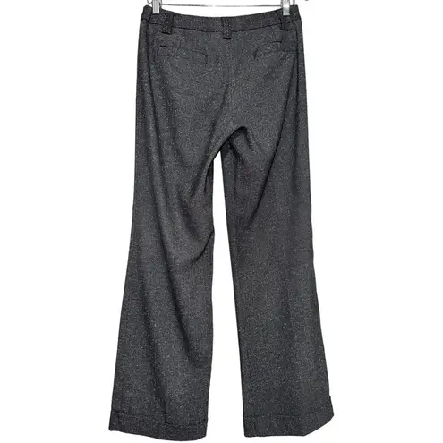 Sandro Sportswear Womens Size 6 Gray Tweed Button Pocket Wide Leg Trousers Pants