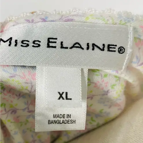 MISS ELAINE Floral Nightgown Dress White Size XL