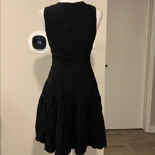 John + Jenn Black Sleeveless Textured Fit N Flare A-Line Dress S/P