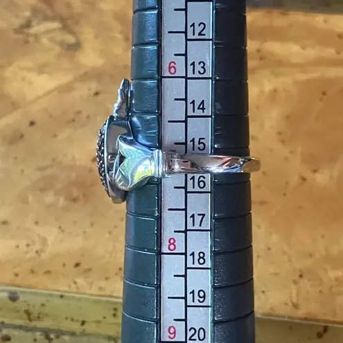 Natural Red Garnet Sterling Silver Claddagh Ring Size 7