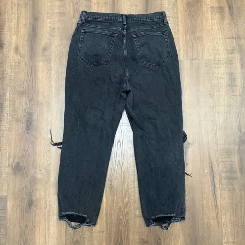 Abercrombie & Fitch  Ankle Straight Ultra High Rise Curve Love Black 31 12