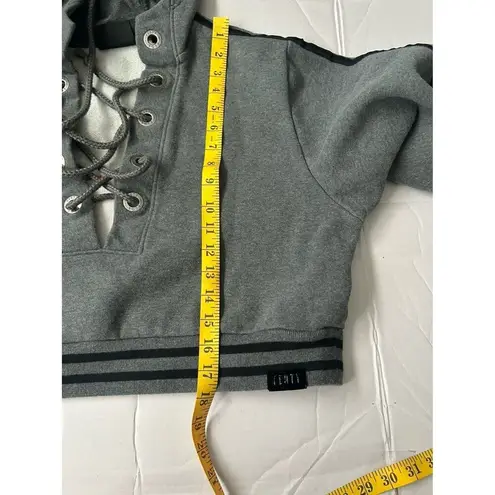 Fenty x Puma Rihanna Rising Sun Lace Up Cropped Hoodie Gray XS